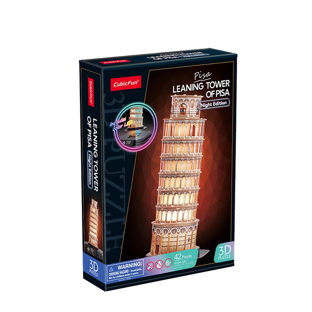 Cubic fun 3d puzzel pisa + licht 42 stukjes