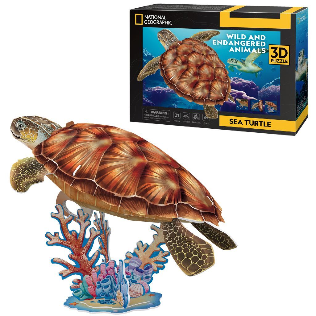 Cubic Fun Cubic Fun National Geographic 3D Puzzel Zeeschildpad 31 Stukjes