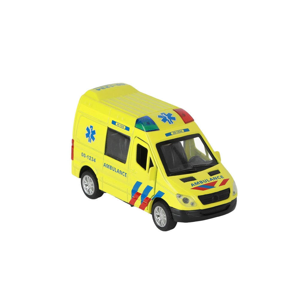 112 pull-back ambulance bus 1:34 + licht en geluid