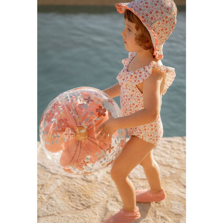 Little dutch pink flowers strandbal 3d figuur, 35cm