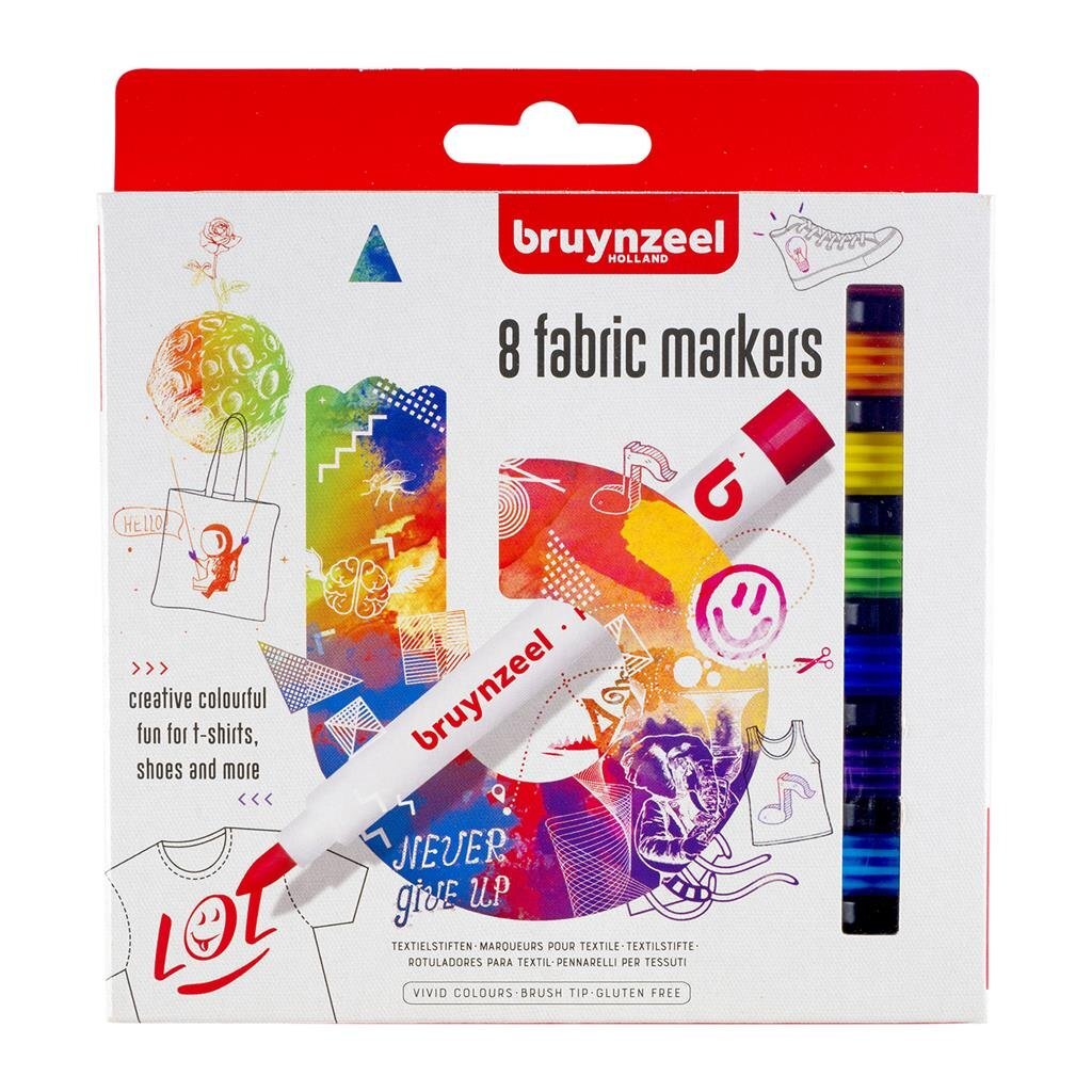 Bruynzeel textiel stiften 8 stuks