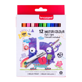 Bruynzeel kids waterverf viltstiften set 12 stuks