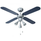 Bestron dlhb42s plafondventilator met verlichting (zilver donkerblauw, ø 102 cm | met zomer- winterfunctie | 3x gu10 ledlampjes)