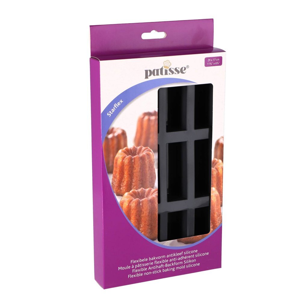 Patisse Patisse Mini Cakevorm 12 Vaks 29x17 cm Zwart Siliconen