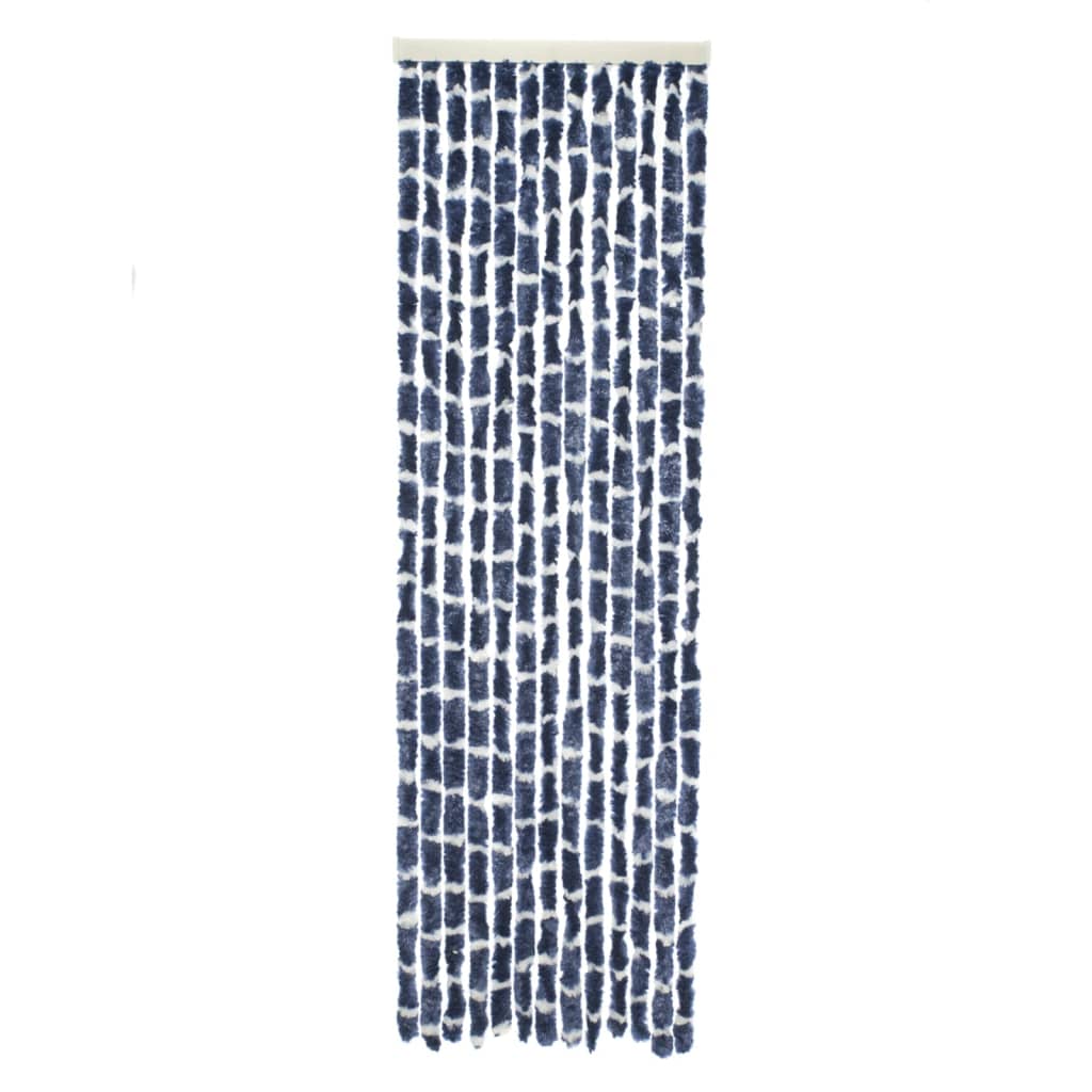 Travellife Travellife Vliegengordijn Chenille Stripe 185x56 cm blauw en wit