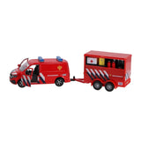 Kids Globe Globe VW Transporter Brandweer met Aanhangwagen