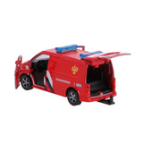 Kids Globe Globe VW Transporter Brandweer met Aanhangwagen