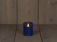 Led kaars rustiek incl. timer - 7.50x10.00cm - blauw