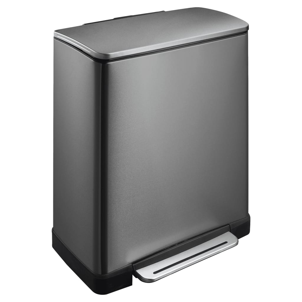 EKO EKO Pedaalemmer E-Cube 28 L+18 L staalkleurig