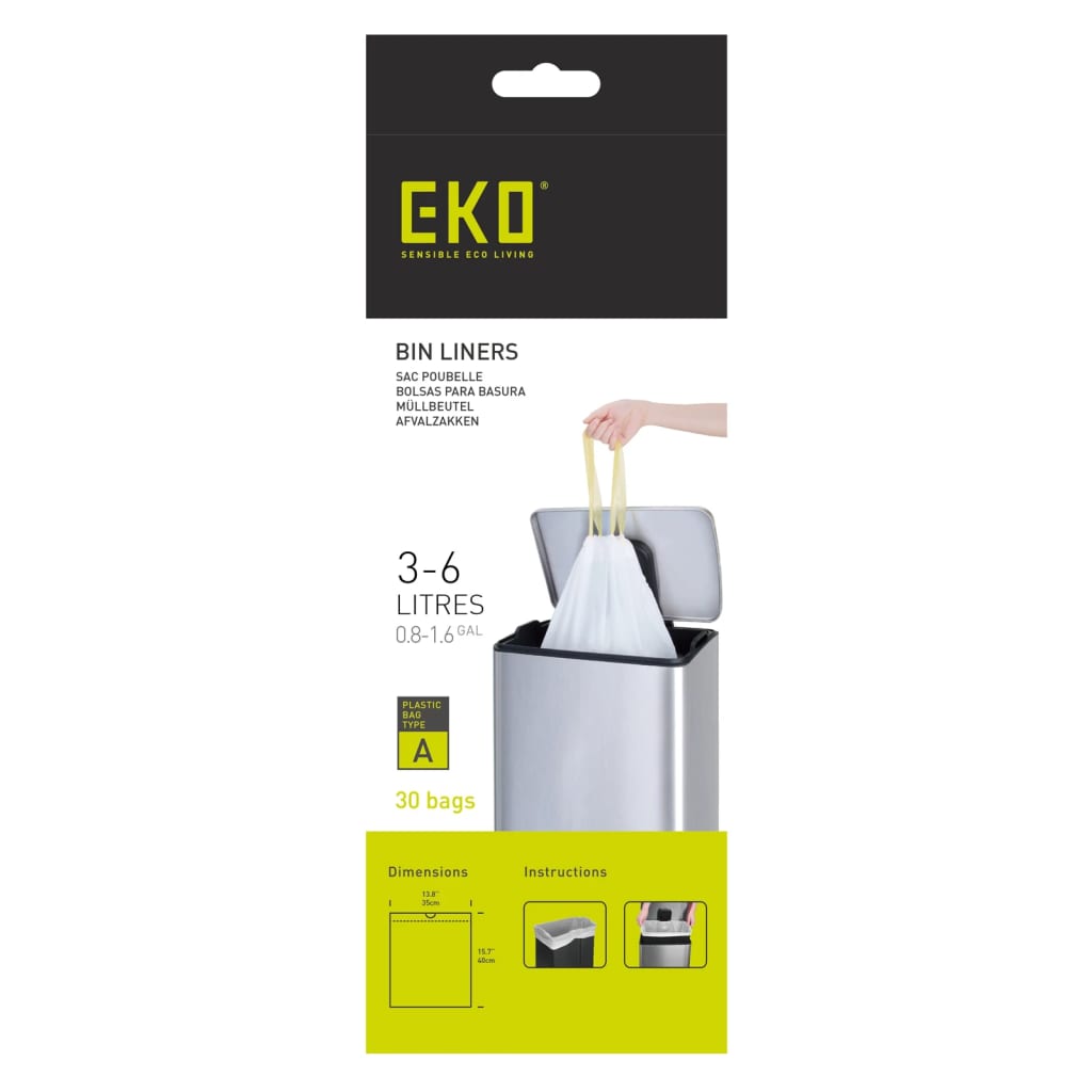 Eko eko afvalzakkenset a 24x30 st 3-6 l wit