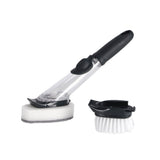 Overige merken aqua laser afwasborstel met dispenser + schuurspons zwart wit