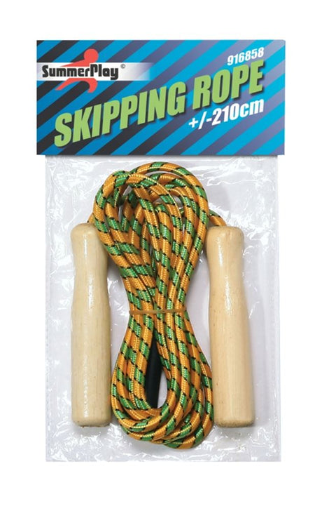 Springtouw hout neon 210 cm