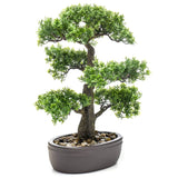 Emerald emerald kunstplant in bruine pot ficus minibonsai 43 cm