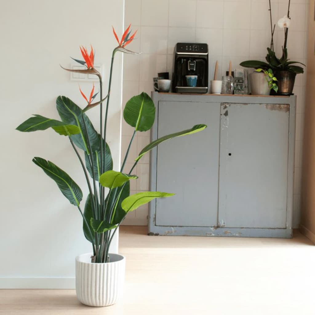 Emerald emerald kunstplant met pot en bloemen strelitzia 120 cm