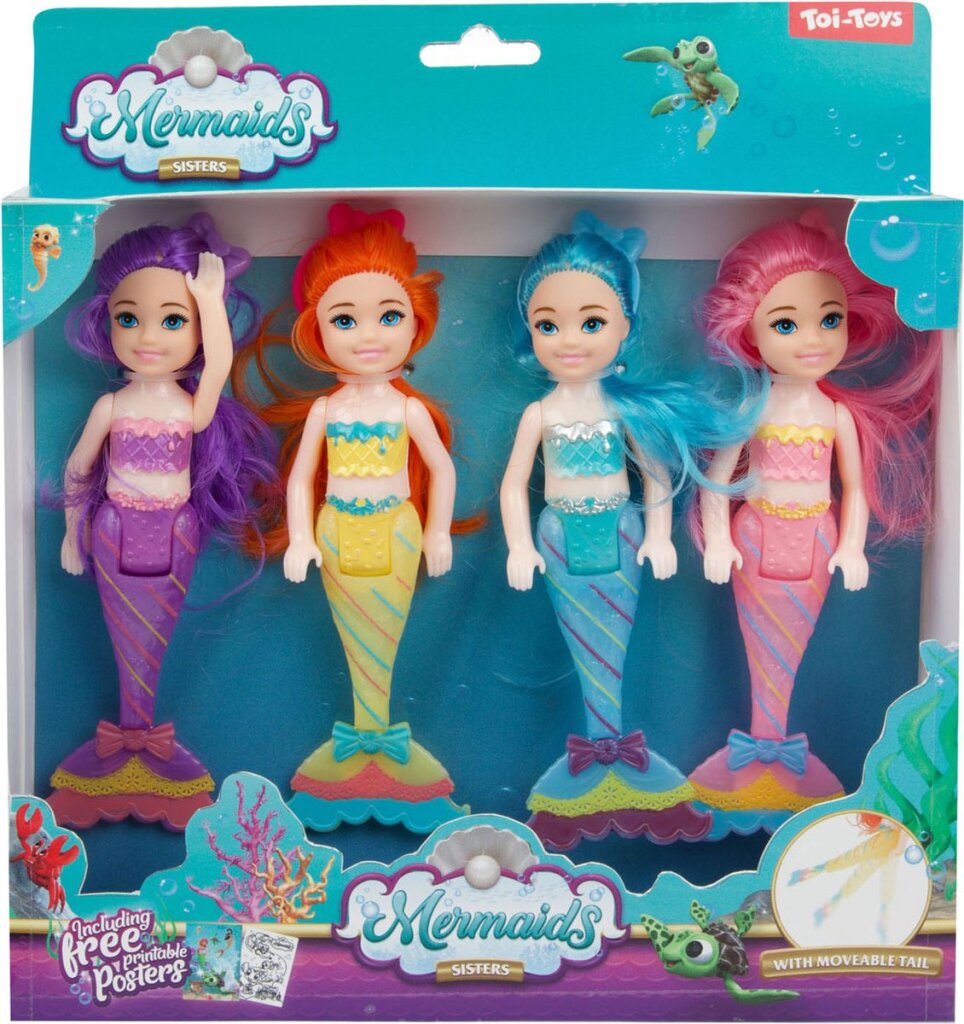 Toi-Toys Mermaids Zeemeermin Pop Zusjes, 4st.