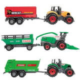 Toi-toys metal tractor met aanhanger, 6dlg.