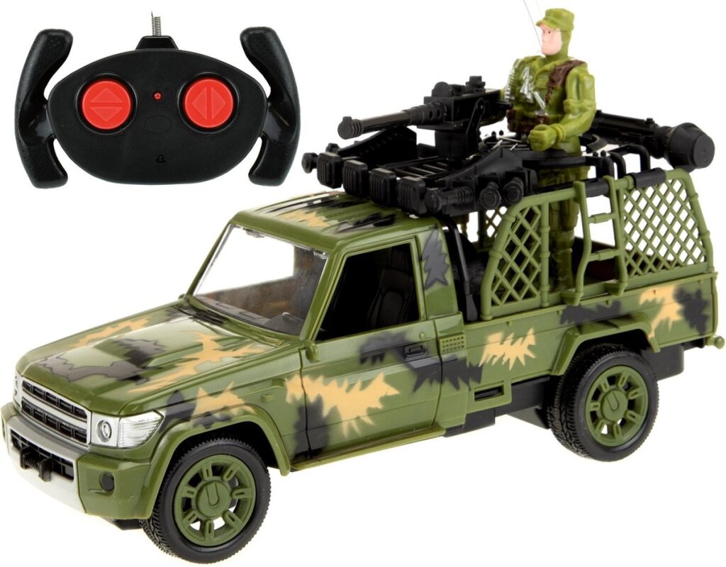 Army auto jeep militair met soldaat rc