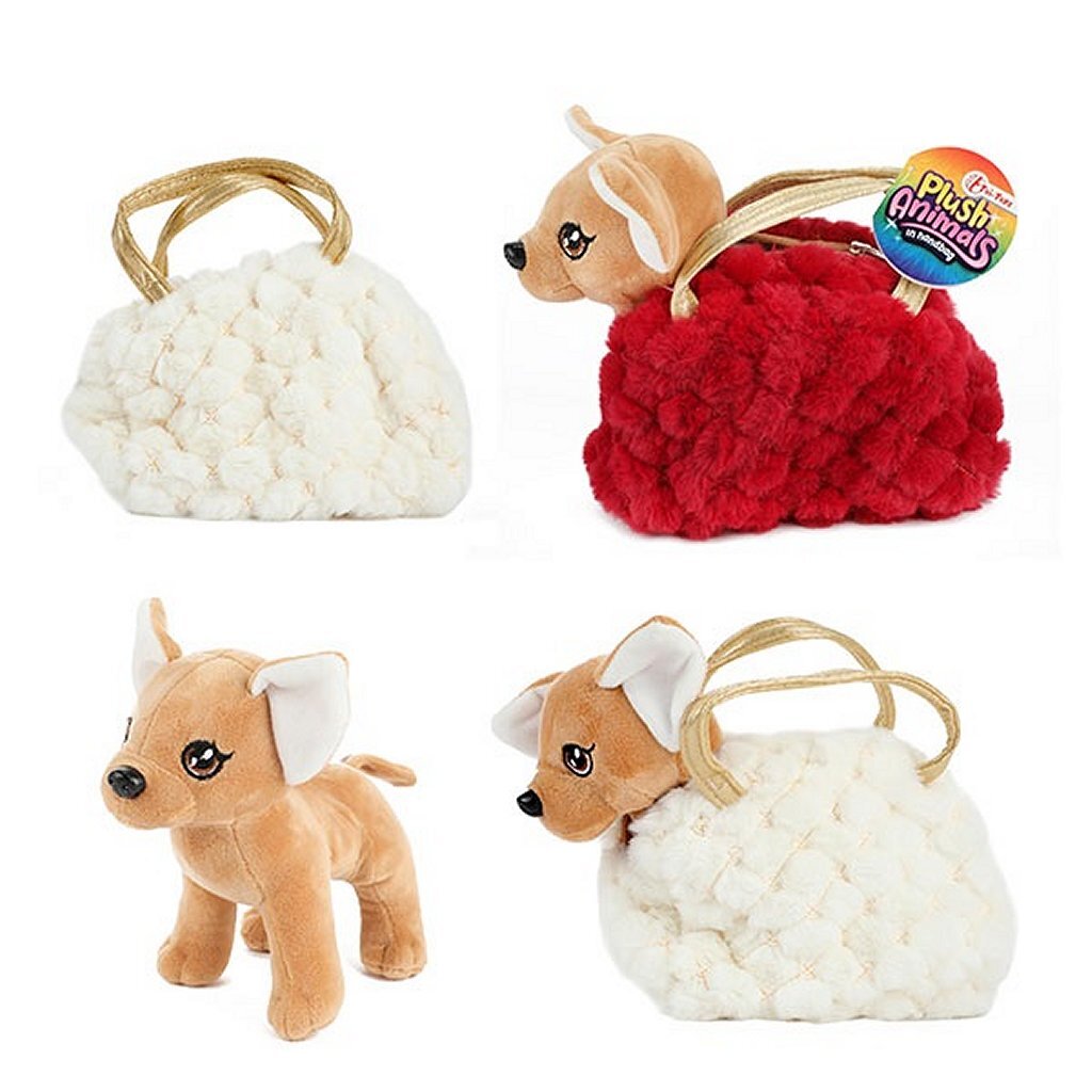 Toi-Toys Pluchen Chihuahua Hond in Blingbling Handtas