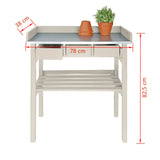 Esschert design esschert design tuinwerktafel met lades (wit) cf29w