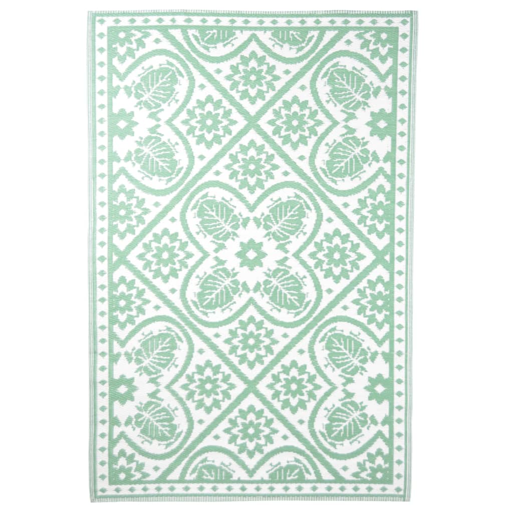 Esschert design esschert design buitenkleed 182x122 cm groen en wit