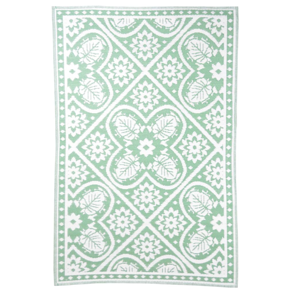 Esschert design esschert design buitenkleed 182x122 cm groen en wit