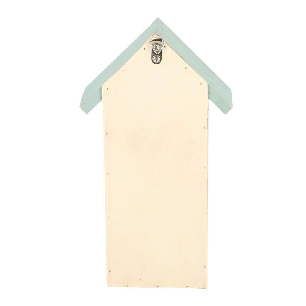 Esschert design houten insectenhotel 9x15x26 cm naturel mintgroen rood