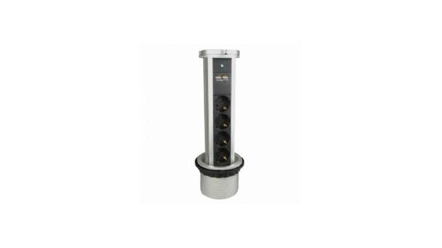 Vb vb 61075 stekkerdoos voor inbouw in tafelblad + 2 x usb