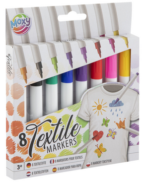 Moxy textielmarkers, 8st.