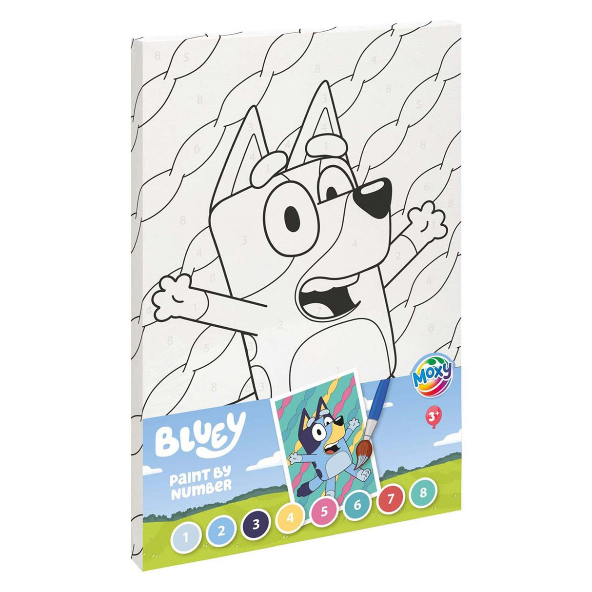 Moxy bluey schilderen op nummer canvas 30x20cm