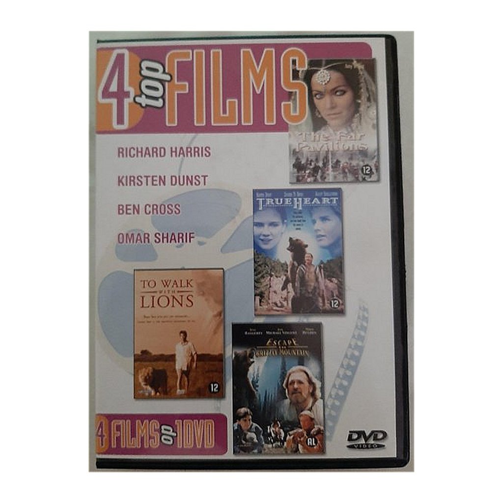 Basic DVD 4 Top Films To Walk With Lions True Heart Far Pavillions Escape To Grizzly Mountain