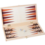 Engelhart opklapbare schaak backgammon set – berkenhout – houten schaakstukken koning 60 mm – spelbord 29 x 29 cm – luxe houten spelset – 2 spellen in 1 -