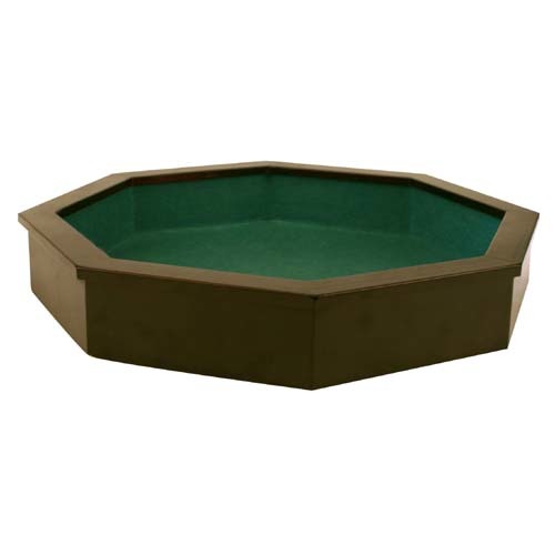 Longfield pitjesbak 8-hoekig - houten speelbak - ingelegd groen vilt - krijtborden voor score - 38,5 x 38,8 cm - engelhart