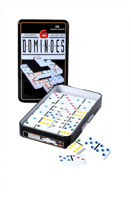 Longfield domino dubbel 6 in blik