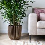 Capi plantenbak groove 35x34 cm zwart en goudkleurig