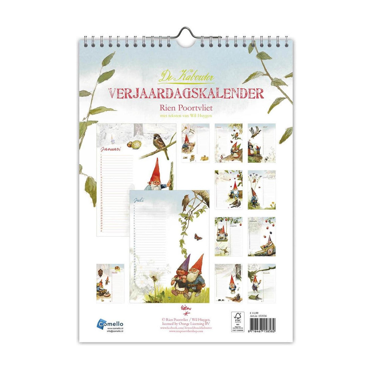 Comello de kabouter verjaardagskalender a4