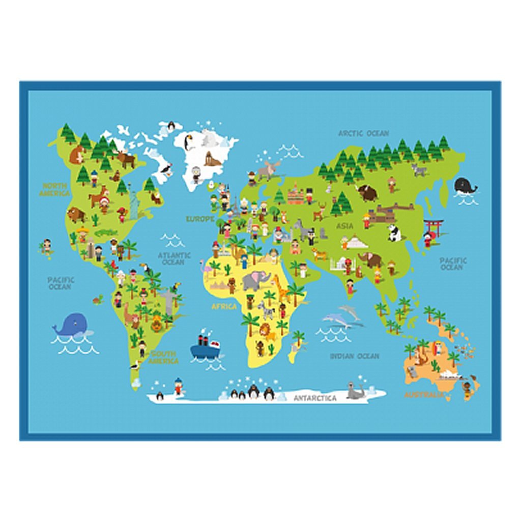 Intrada speelkleed wereldkaart 90x120 cm polyamide