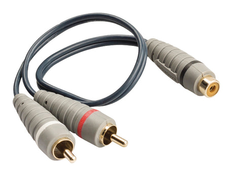 Bandridge bal4600 subwooferkabel 2x rca male - rca female 0.20 m blauw