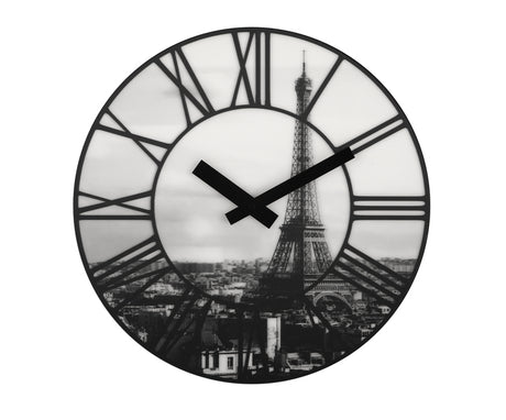 Nextime ne-3004 wandklok dia. 39 cm, plastic, 3d, grijs, #039;la ville #039;