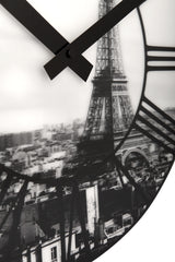 Nextime ne-3004 wandklok dia. 39 cm, plastic, 3d, grijs, #039;la ville #039;