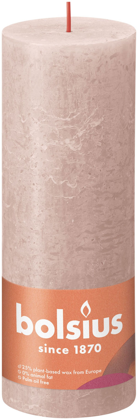 Bolsius rustiek stompkaars 190 68 - misty pink