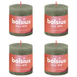 Bolsius Bolsius Stompkaarsen Shine 4 st rustiek 80x68 mm fris olijfkleurig