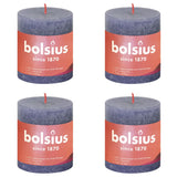 Bolsius Bolsius Stompkaarsen Shine 4 st rustiek 80x68 mm schemerblauw