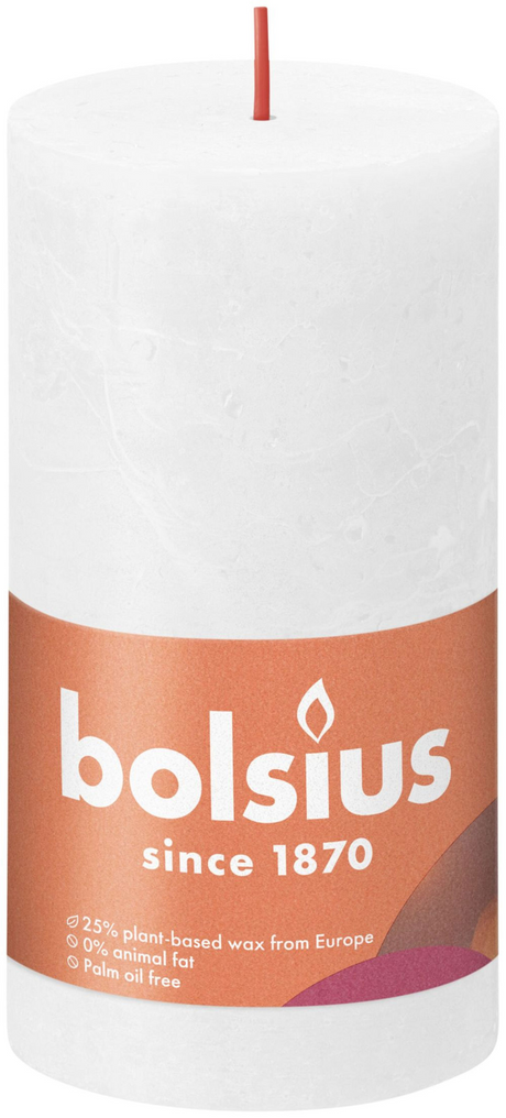 Bolsius rustiek stompkaars 130 68 - cloudy white