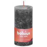 Bolsius Bolsius Stompkaarsen Shine 8 st rustiek 100x50 mm stormgrijs