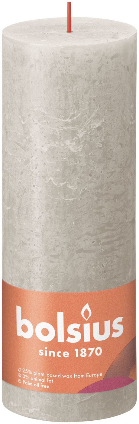 Bolsius rustiek stompkaars 190 68 - sandy grey