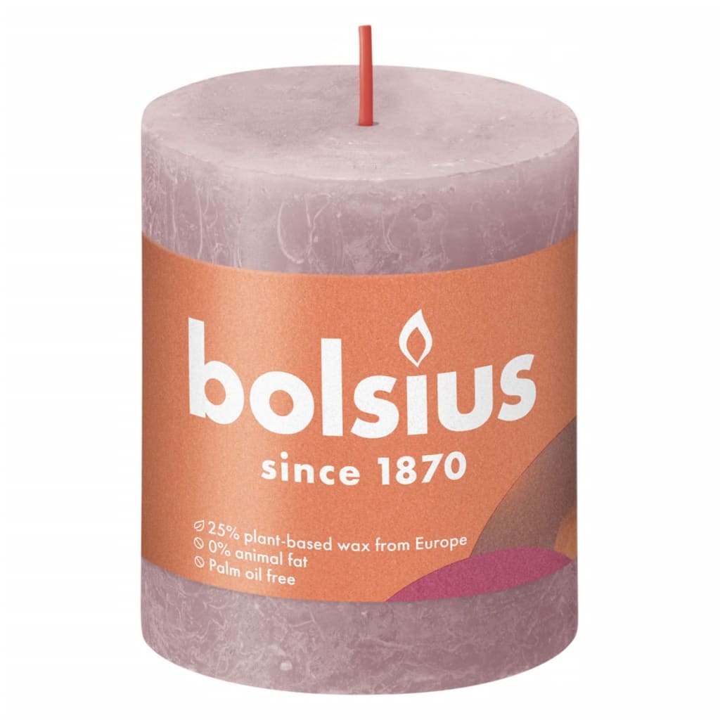 Bolsius Bolsius Stompkaarsen Shine 4 st rustiek 80x68 mm ash rose