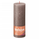 Bolsius stompkaarsen shine 4 st rustiek 190x68 mm rustiek taupe