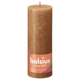 Bolsius Bolsius Stompkaarsen Shine 4 st rustiek 190x68 mm spice brown