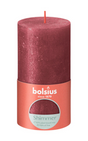 Bolsius rustiek stompkaars shimmer 130 68 - red