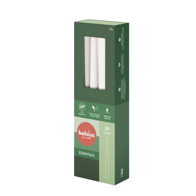 Bolsius gotische kaars 245 24 8 stuks - wit
